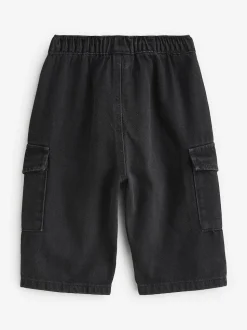 Denim noir - Ample Cargos à tirer 100% Cotton Jeans (3mths-7yrs)