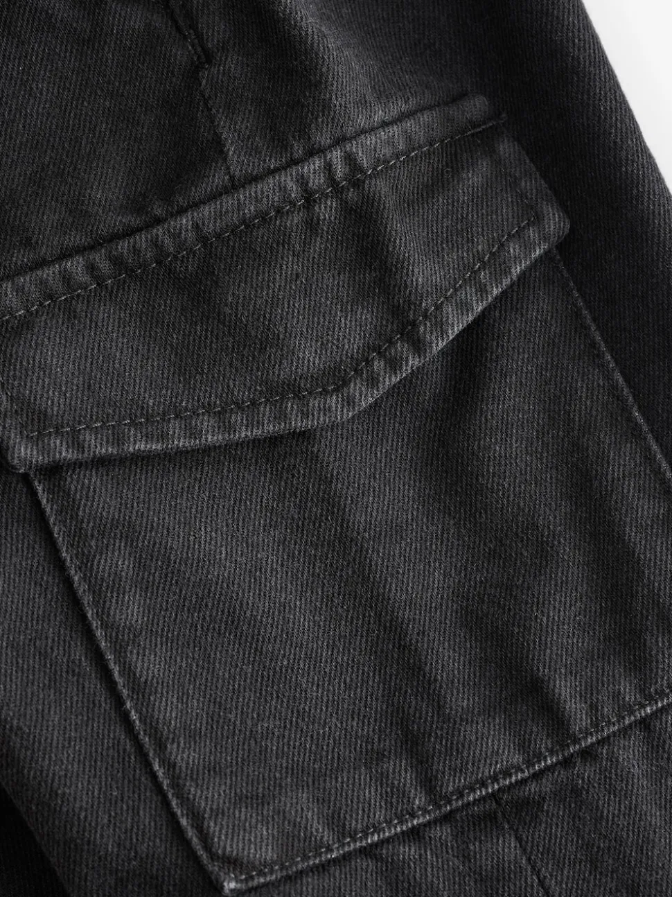 Denim noir - Ample Cargos à tirer 100% Cotton Jeans (3mths-7yrs)