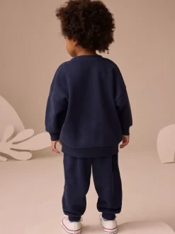 Digger bleu marine - Ensemble sweat et Joggings imprimé à Col rond (3mois-7ans)