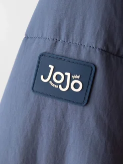 Dino bleu marine fantaisie - Doudoune JoJo Maman Bébé à capuche doublée Borg