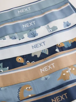 Dino bleu/marron - Lot de 5 boxers (1.5-12ans)