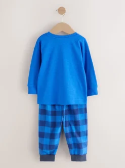 Dinosaure à carreaux rouge/bleu/vert - Lot de 3 pantalons de pyjama tissés à carreaux (9mois-12ans)