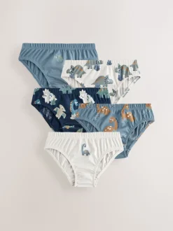 Dinosaure bleu - 100% Coton Imprimé Caleçons 5 Pack (1.5-10ans)