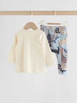 Dinosaure bleu - Ensemble haut et legging bébé 2 pièces (0mois-3ans)