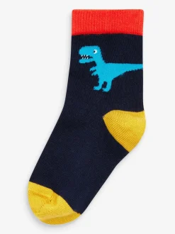 Dinosaure couleur vive - 10{Paquet de chaussettes en coton riche