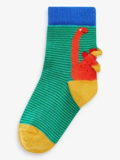 Dinosaure couleur vive - 10{Paquet de chaussettes en coton riche
