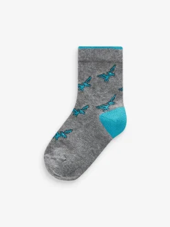Dinosaure couleur vive - 10{Paquet de chaussettes en coton riche