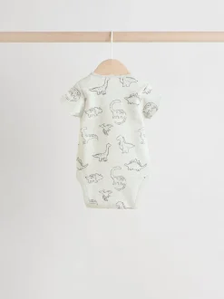 Dinosaure gris - Bodys pour bébés Manches courtes 5 Pack
