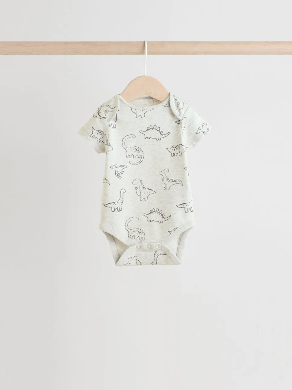Dinosaure gris - Bodys pour bébés Manches courtes 5 Pack