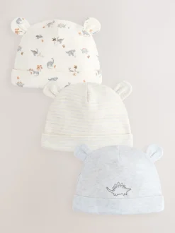 Dinosaure gris - Paquet de bonnets pour bébé 3 (0-18mths)
