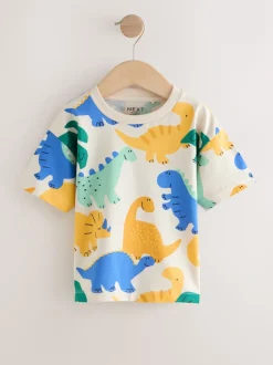 Dinosaure jaune - T-shirts imprimés graphiques à manches courtes Lot de 3 (3mois7ans)