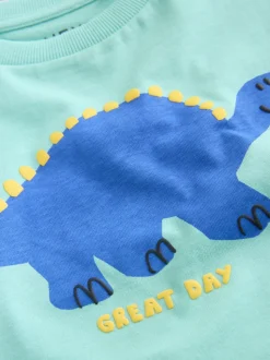 Dinosaure jaune - T-shirts imprimés graphiques à manches courtes Lot de 3 (3mois7ans)