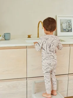 Dinosaure neutre/noir - Lot de 3 pyjamas Snuggle (9mois-10ans)