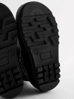 Dinosaure noir à couleur changeante - Bottes de pluie à poignée