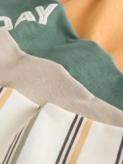 Dinosaure orange/vert - Lot de 4 t-shirts graphiques à manches courtes (3mois7ans)