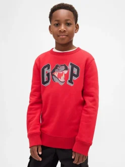 Dinosaure rouge - Sweat-shirt graphique Gap à col rond (4-13ans)