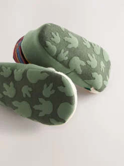 Dinosaure vert - Chaussures bottines chaussettes bébé (0-18mois)
