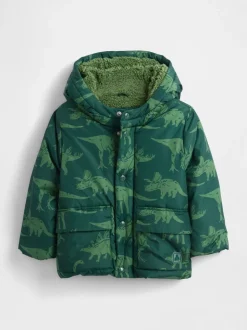 Dinosaure vert - Gap Manteau doudoune doublé de polaire résistant à la douche (6mois-5ans)