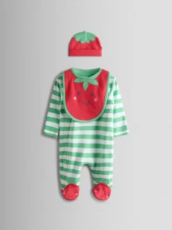 Dors-bien JoJo Maman Bébé zippé en coton appliqué Ensemble bonnet et bavoir