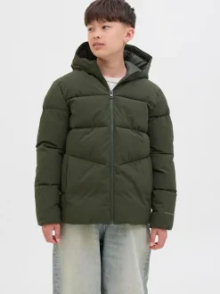 Doudoune à capuche verte JACK & JONES JUNIOR