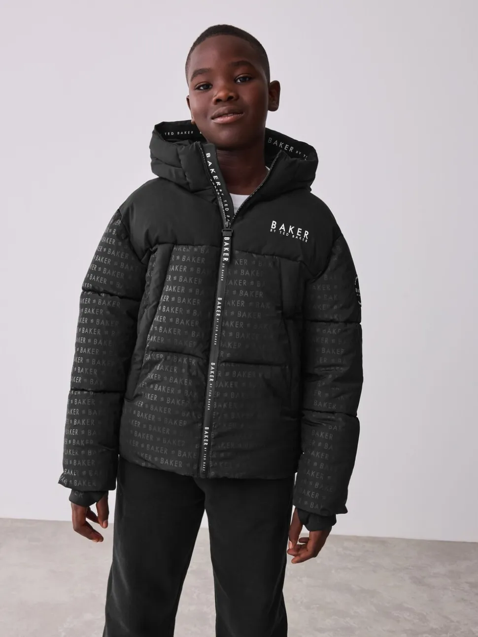 Doudoune noire imprimée Baker by Ted Baker Résistante à la douche