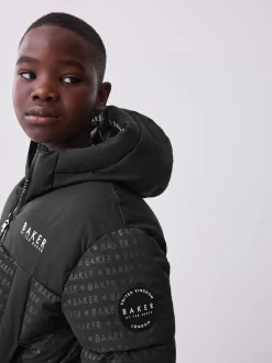 Doudoune noire imprimée Baker by Ted Baker Résistante à la douche