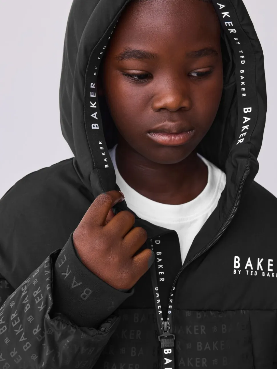 Doudoune noire imprimée Baker by Ted Baker Résistante à la douche