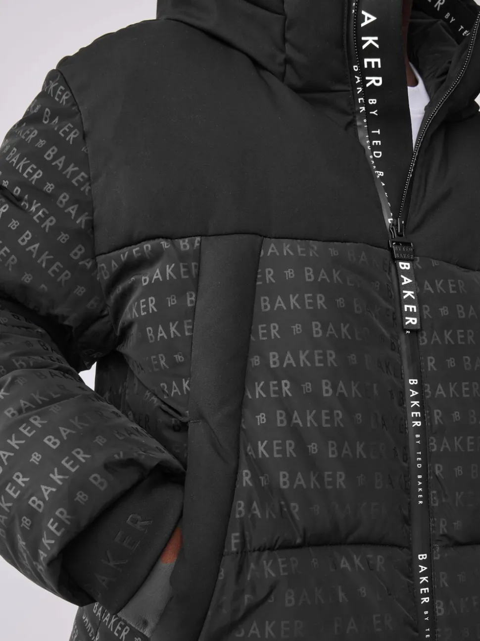 Doudoune noire imprimée Baker by Ted Baker Résistante à la douche