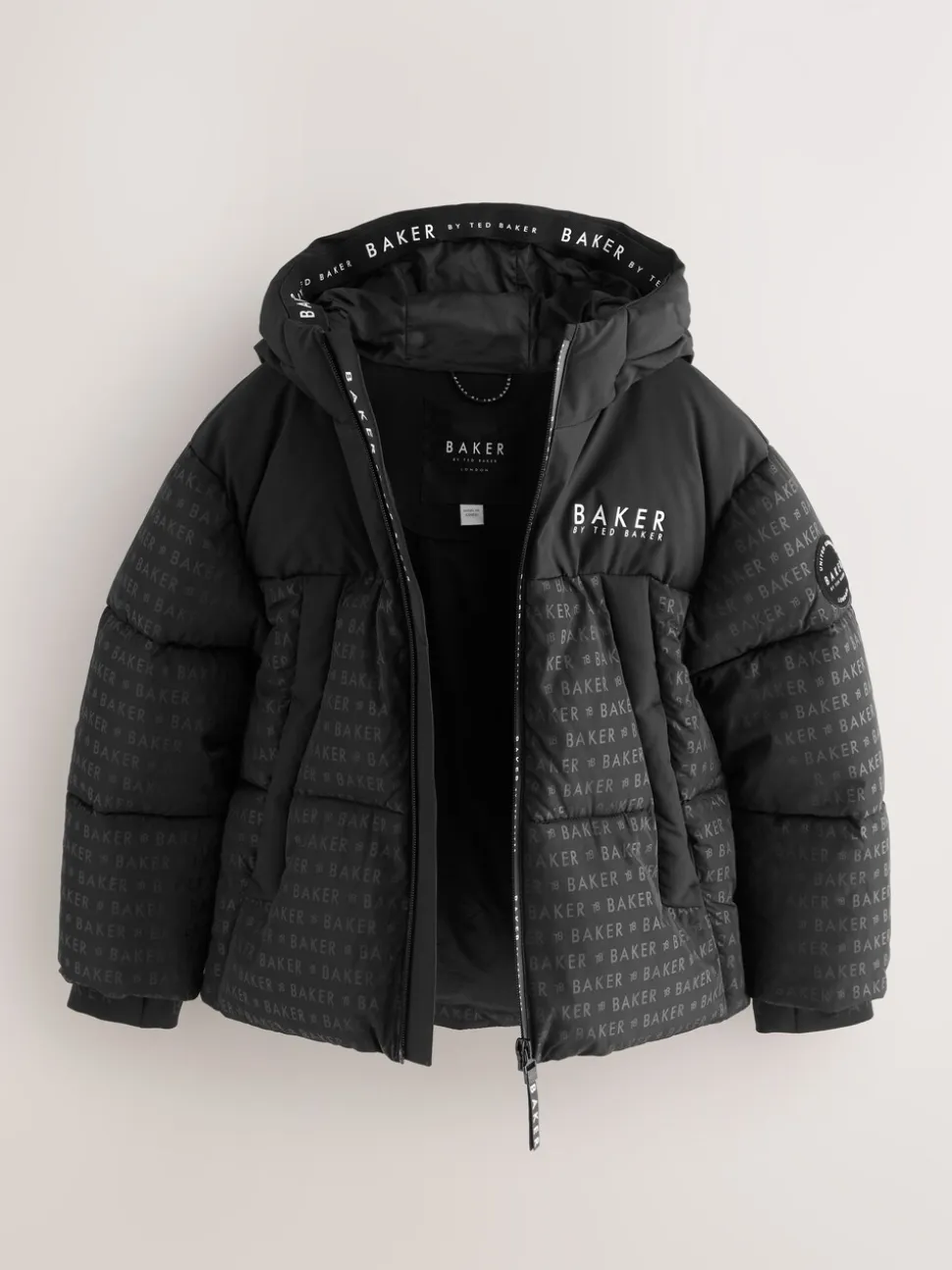 Doudoune noire imprimée Baker by Ted Baker Résistante à la douche