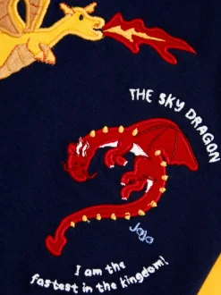 Dragon bleu marine - Haut JoJo Maman Bébé Happy Camper appliqué