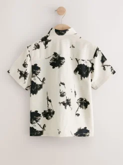 Ecru Floral - Chemise imprimée Manches courtes (3-16ans)