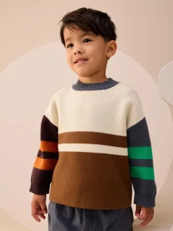 Ecru/Brown - Pull tricoté (3mths-7yrs)