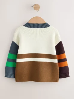 Ecru/Brown - Pull tricoté (3mths-7yrs)