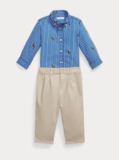 Ensemble chemise et pantalon chino Polo Ralph Lauren Baby Boy rayé en popeline
