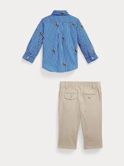 Ensemble chemise et pantalon chino Polo Ralph Lauren Baby Boy rayé en popeline