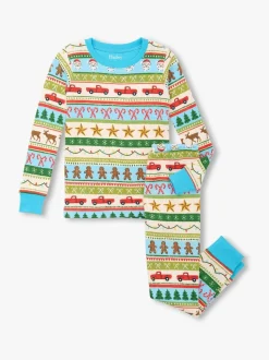 Ensemble de pyjama de Noël Hatley en coton bleu Fair Isle