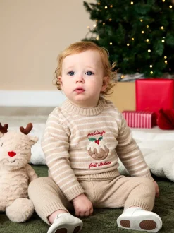 Ensemble JoJo Maman Bébé My First Noël Pudding en maille