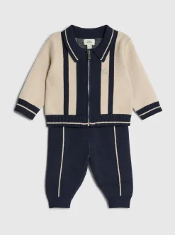 Ensemble River Island en maille zippée color block