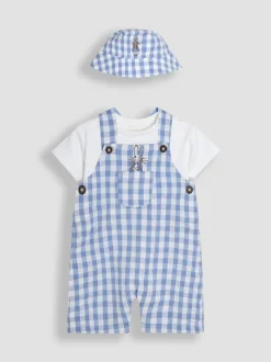 Ensemble salopette et body JoJo Maman Bébé 2pièces Peter Rabbit™ vichy