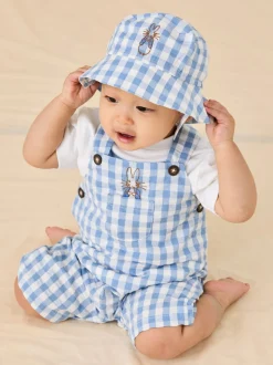 Ensemble salopette et body JoJo Maman Bébé 2pièces Peter Rabbit™ vichy