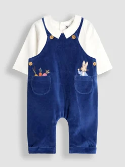 Ensemble salopette JoJo Maman Bébé Peter Rabbit™ en velours