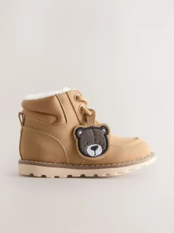 Fauve à motif ours marron - Bottes lacets