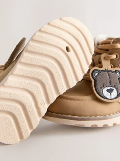 Fauve à motif ours marron - Bottes lacets