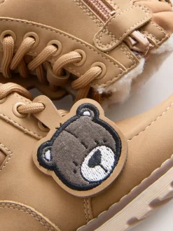 Fauve à motif ours marron - Bottes lacets