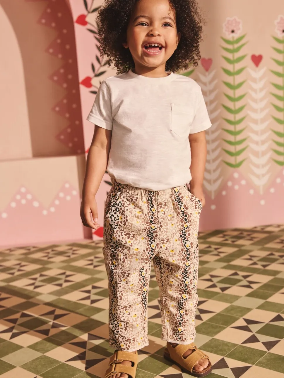 Fauve Marron Leopard Imprimé - Pantalon Cath Kidston 100% coton (3mois-7ans)