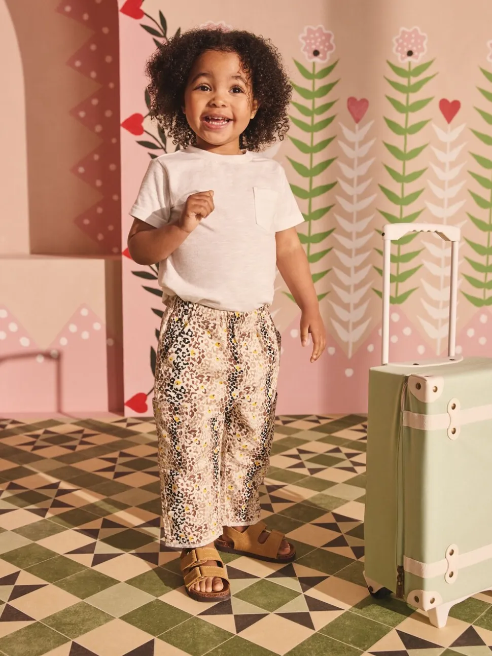 Fauve Marron Leopard Imprimé - Pantalon Cath Kidston 100% coton (3mois-7ans)