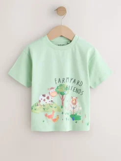 Ferme aquarelle verte - Lot de 3 t-shirts graphiques à manches courtes (3mois7ans)