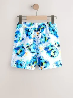 Football blanc/bleu - Shorts de bain imprimés (3-16yrs)