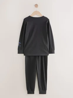 Football bleu/noir - Lot de 2 pyjamas à manches longues (3-16ans)