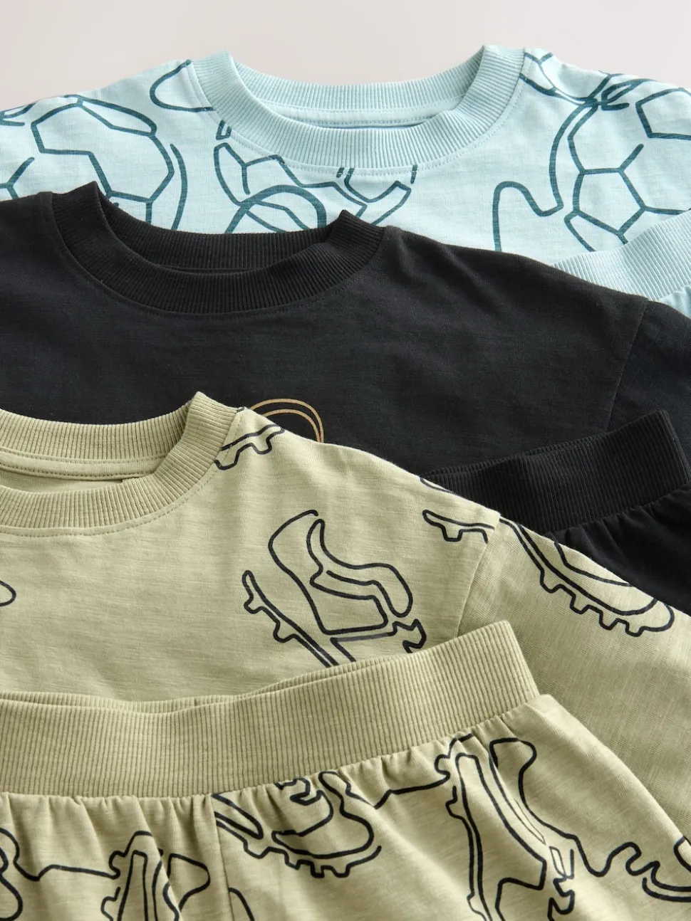 Football bleu/noir/vert - Pyjama court 3 Pack (3-16ans)